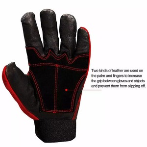 Guantes de Conducción de Cuero Rojo y Negro, Impermeables, Dedos Completos, Antideslizantes, Transpirables, Correa de Muñeca Ajustable, Unisex, Invierno - Product Image 3