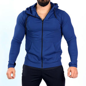 Custom Design Men's Sporty Thin Quick Dry High Performance <b>Workout</b> <b>Jacket</b> Full Zip Front Customizable Polyester/Cotton Gym - Product Image 1