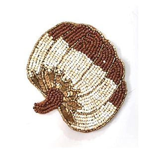 Beaded Fabric Material Eco-Friendly Coaster Custom Diameter Adjustable Classic Design Floral Shaped Customize Color Wedding - Product Image 1