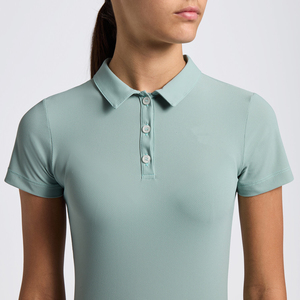 High Quality 4way Stretch Horse Riding Equestrian Shirt Top <b>Base</b> <b>Layer</b> Competition Show Shirt Polo in Soft Feel Technical Fabric - Product Image 1