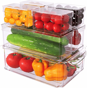 Transparent Storage <b>Container</b> Set with Lids | Stackable Kitchen Fridge Pantry Office Organizer | 450ML-4000ML - Product Image 1