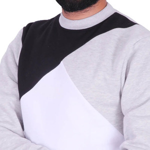 Men's <b>Crew</b> <b>Neck</b> Color Blocking Cotton Pullover <b>Sweatshirt</b> Regular Fit Casual Autumn Wear White Gray <b>Black</b> - Product Image 6
