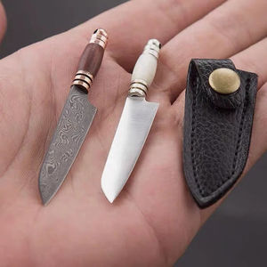 Burraq DIY OEM Cuchillo de Chef Personalizado Hecho a Mano de Grado Industrial, Juego de Cuchillos de Cocina en Miniatura de Acero de Damasco, 3 Cuchillas - Product Image 4