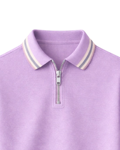 Polo de manga corta con cremallera de un cuarto para hombre, cuello acanalado, informal, de verano, mezcla de algodón, fabricado a medida por el fabricante. - Product Image 2