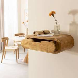 Étagère murale arrondie Vandana Optima Pebble en bois d'acacia - Product Image 3