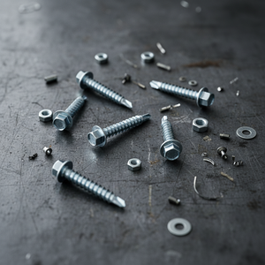 Tornillos de Construcción para Techos de Acero al Carbono Galvanizado de Alta Resistencia - Tornillos Autorroscantes TEK Point con Cabeza Hexagonal y Arandela - Product Image 4