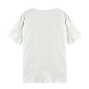 T-shirt unisexe à franges et strass 2026 blanc pur coupe classique, haut streetwear en cristal argenté scintillant HD - Product Image 5