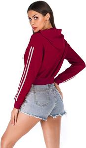 Survêtement 2 pièces en coton uni pour femmes, haut court et design personnalisé, ensemble de sport à la mode - Product Image 6