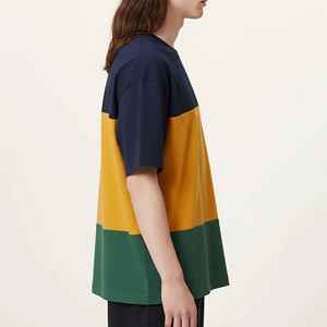 2026 New High Quality 100% Cotton Eco-Friendly Custom Digital Printed Logo Color Block Loose Fit Breathable Drop Shoulder Hip - Product Image 2