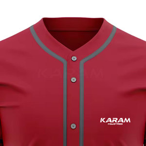Customized Logo Breathable Short Sleeve Lightweight Durable Material <b>Baseball</b> Jersey Premium Quality Unisex Adults OEM Service - Product Image 3