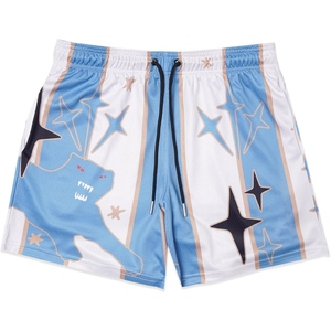 กางเกงกีฬาขาสั้นผ้าตาข่ายพิมพ์ลายสำหรับผู้ชาย แห้งเร็ว เหมาะสำหรับเล่นบาสเกตบอล ชุดกีฬาใส่สบายสำหรับผู้ชาย - Product Image 4