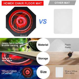 Tapis de chaise de bureau antidérapant noir pour sols en bois dur, pour chaises de jeu - Product Image 5