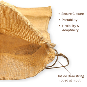 Saco de yute con cordón interior, reutilizable, opción de logotipo personalizado, para control de inundaciones y barrera contra la erosión, biodegradable y ecológico. - Product Image 4