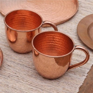 Pure Copper Hammered Moscow Mule Mug Custom Logo Handmade Pure Solid Copper Cocktail Beer Drinking Water <b>Metal</b> Cup Copper Mug - Product Image 6