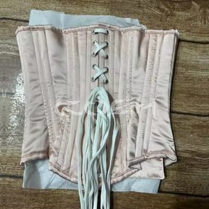 Corsé Moldeador de Cintura con Varillas de Acero, Color Rosa Rubor, Satinado, Estilo Streetwear, Hecho a Medida - Product Image 3