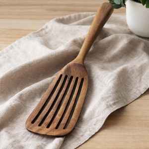 Ensemble d'ustensiles de cuisine japonais en bois antiadhésifs : spatules, cuillères, fourchettes-cuillères et support - Product Image 5