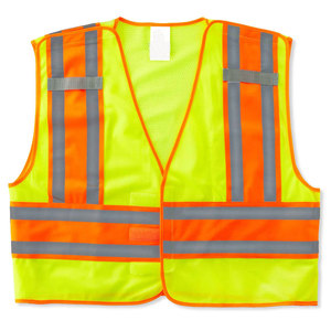 Gilet de sécurité réfléchissant haute visibilité jaune en maille avec poches pour les travailleurs du bâtiment - Product Image 5