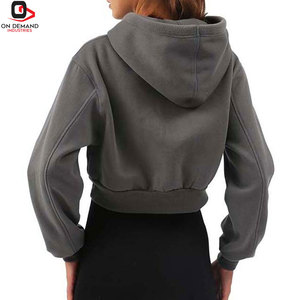 Sweat-shirts courts pour femmes, design tendance, fabriqués en coton doux, coupe décontractée, pour un style streetwear décontracté et un confort quotidien. - Product Image 2