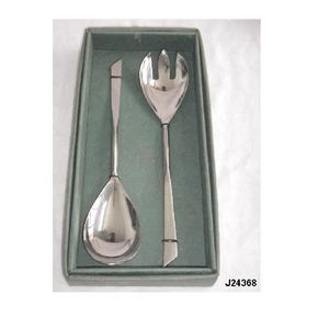 Juego de servidor de ensalada con mango de madera de Venta caliente en manijas pulidas de acero en otro material también disponible Juego de vajilla de cubiertos - Product Image 6