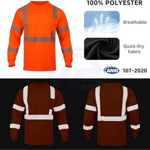 Chemise de sécurité réfléchissante, vêtements de travail haute visibilité, design léger, tissu respirant, coupe confortable pour l'extérieur - Product Image 4
