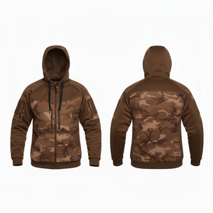 Whole Sale Custom Waterproof Hooded Softshell Jacket Windproof Warm Outdoor Casual Camouflage Design Full <b>Zip</b> Hoodie Jacket - Product Image 2