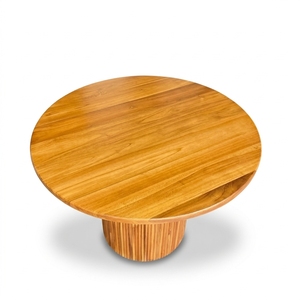 Ensemble de table à manger ronde en bois, meubles de salle à manger modernes avec chaises rembourrées - Product Image 2