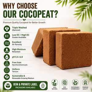 Bulk Wholesale 5kg Low EC Washed Eco-Friendly Cocopeat <b>Block</b> 100% Organic Substrate PH 5.2-6.8 for Hydroponics Greenhouse - Product Image 3