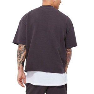 Customized <b>Boxy</b> <b>T</b>-<b>Shirt</b> Men Oversized Short Sleeve 100% Cotton Breathable Quick Dry Eco-Friendly O-Neck 220g OEM ODM Supply - Product Image 2