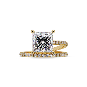 Custom 1CT 2CT 3CT IGI Certified <b>Open</b> wrap Princess Solitaire Lab Grown Diamond for Women 14K 18K Pure Gold Wedding <b>Rings</b> - Product Image 1