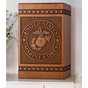 Handcrafted Rosewood US Marine Corps Urn: Veteran Memorial, Personalized Tribute urn Memorial Keepsake by AYAANS - Product Image 3