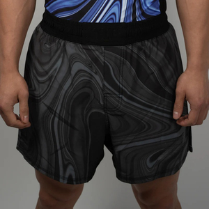 กางเกง MMA ชาย สีดำ พิมพ์ลาย Sublimation กางเกงนักสู้ ลายเรียบ โพลีเอสเตอร์ 100% ยืดหยุ่น ทรงปกติ สำหรับผู้ใหญ่ - Product Image 4