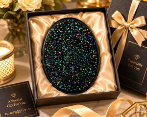 Ópalo Negro Iridiscente Ovalado Grande Creado en Laboratorio, Piedra de Exhibición de 1200 Ct. Gema para Joyería, Certificado IGI, Decoración del Hogar, Regalo - Product Image 5