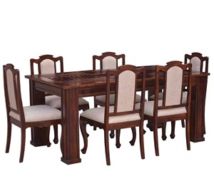 Modern Luxury Royal Commercial Restaurant Furniture High Quality Solid Wood <b>Dining</b> <b>Table</b> 6 Chairs Restaurant Sets - Product Image 3
