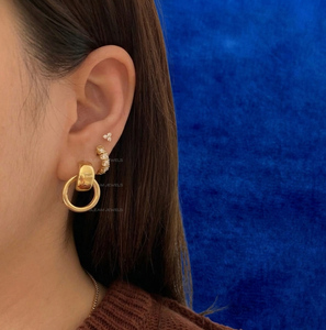 <b>Gold</b> Door Knocker Earrings Bold Statement <b>Hoop</b> Earrings <b>Chunky</b> Vintage Style Luxury Minimalist Jewelry Gift For Her Trendy Gift - Product Image 1