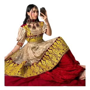 Vestido Tradicional Afgano para Mujer, Cultura Pashtun, Elegante Bordado Floral, Tela Tradicional, Perfecto para Celebraciones Festivas - Product Image 2