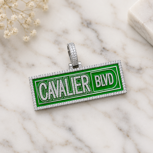 Men's Custom Iced Letter Name Night Glow 925 Silver Enamel Charms Moissanite Diamond Hip Hop Style Bling Necklace <b>Pendant</b> Party - Product Image 3
