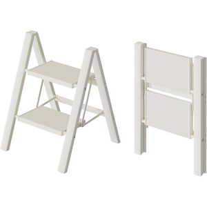 บันไดอลูมิเนียมน้ำหนักเบา 2 ขั้น พกพาสะดวก รับน้ำหนักได้ 330 ปอนด์ พร้อมแผ่นเหยียบกันลื่นขนาดกว้าง สำหรับใช้ในบ้านและสำนักงาน - Product Image 1