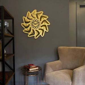 Modern Metal Sunburst Wall <b>Clock</b> Analog Quartz Design Living Room Decor Silent <b>Battery</b> Powered Hanging <b>Clock</b> - Product Image 1