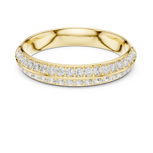 แหวนแต่งงานทองคำแท้ 14K รับรองโดย IGI ดีไซน์คลาสสิกแบบครึ่งวง ประดับเพชรเลี้ยงในห้องปฏิบัติการขนาด 1.30 มม. สี VS EF - Product Image 1