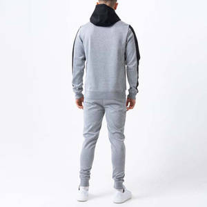 Chándal Gris para Hombre con Bloques de Color, Cremallera Completa, Capucha, Ajuste Regular, Poliéster y Algodón, para Otoño, con Bolsillos Laterales - Product Image 2