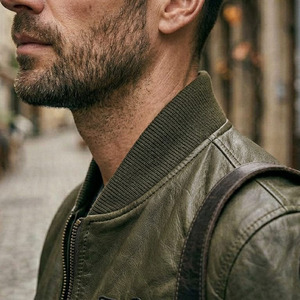 Nouvelle veste en cuir pour homme, mode hiver, fermeture éclair, style motard, grandes tailles - Product Image 4