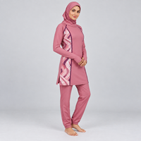 Ensemble Burkini Modeste Islamique Personnalisable 3 Pièces : Haut Long, Jupe Longue et Voile Assorti – Écologique