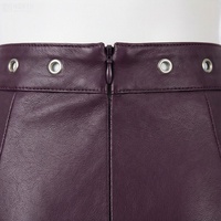 Jupe crayon en cuir PU taille haute pour femme, à lacets, couleur unie, longueur genou, style sexy