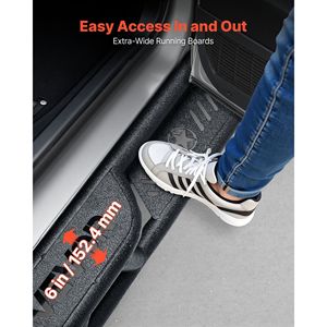Barres de protection latérales en acier carbone noir pour Jeep Wrangler JL 4 portes 2018-2025, marchepieds de 6 pouces, capacité de charge de 550 lb - Product Image 4