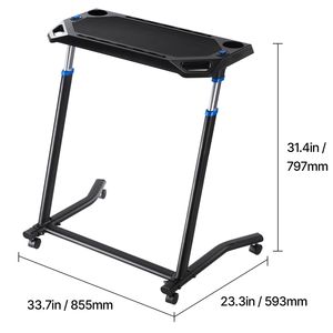 Support de vélo multifonctionnel pliable et mobile pour cyclistes, avec roues verrouillables, antidérapant et multi-emplacements, compatible vélo d'entraînement et tapis de course - Product Image 4