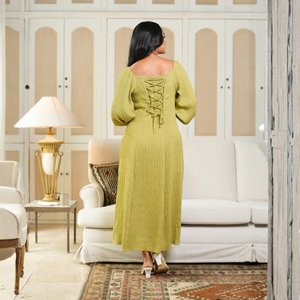 Robe midi élégante pour femme en vert avocat - Product Image 4