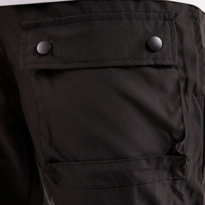 <b>Men's</b> <b>Black</b> Canvas <b>Cargo</b> Jogger <b>Pants</b> Multiple Pockets Button Fly Closure Lightweight Waterproof Breathable Elastic Fit - Product Image 2