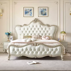 Cama Tapizada de Lujo con Diseño Tufted, Estructura de Madera Sólida en Terciopelo Azul, Muebles de Dormitorio de Diseño, Regalo Personalizado OEM - Product Image 5