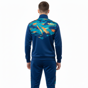 ชุดวอร์มผู้ชายแบบสปอร์ต เสื้อแจ็คเก็ตซิปแขนยาว กางเกงพิมพ์ลาย ระบายอากาศได้ดี ผลิตจากโพลีเอสเตอร์ เหมาะสำหรับใส่ในฤดูใบไม้ร่วง ทรงปกติ มีกระเป๋าข้าง - Product Image 4