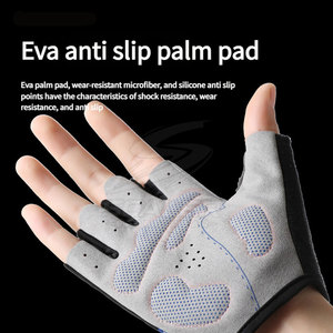 Gants de cyclisme professionnels mi-doigts en cuir/néoprène, anti-humidité, antidérapants, unisexes, confortables pour l'extérieur - Product Image 5